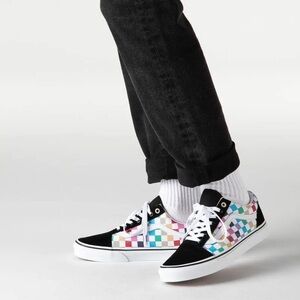 Vans Old Skool Rainbow Checkerboard Sneakers Shoes Casual Skater Colorful Comfy